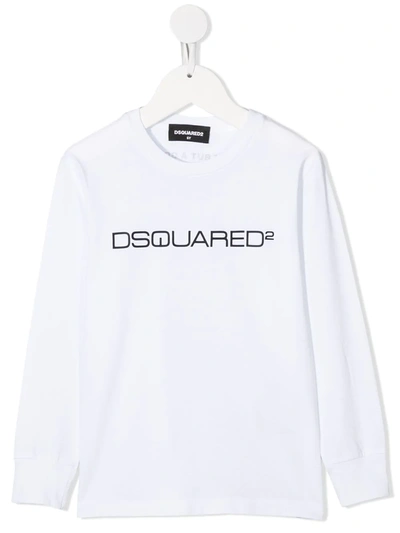 Dsquared2 Kids' Logo Printed Sweatshirt In White