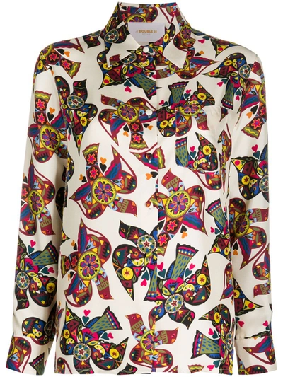 La Doublej Edition 22 Boy Twill Silk Shirt In Piccolo Multi