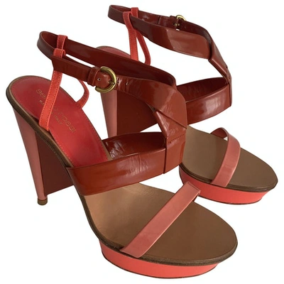 Pre-owned Sergio Rossi Patent Leather Sandals In Brown