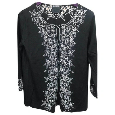 Pre-owned Anna Sui Wool Cardigan In Black