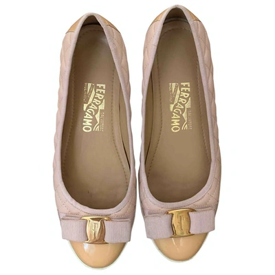 Pre-owned Ferragamo Pink Patent Leather Ballet Flats