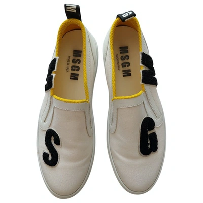 Pre-owned Msgm Cloth Trainers In White