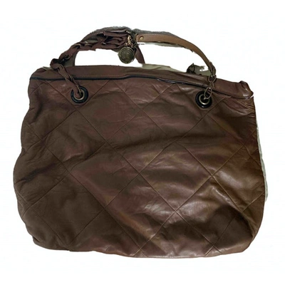Pre-owned Lanvin Amalia Leather Handbag In Khaki