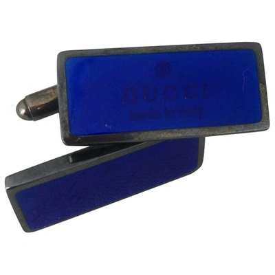 Pre-owned Gucci Silver Cufflinks In Blue