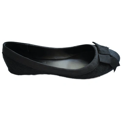 Pre-owned Ash Black Leather Ballet Flats