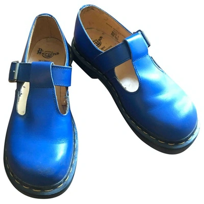 Pre-owned Dr. Martens' Blue Leather Flats