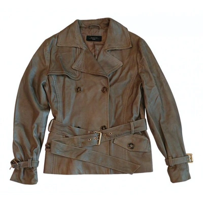 Pre-owned Max Mara Leather Jacket In Camel