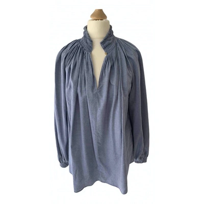 Pre-owned Tibi Blue Cotton Top