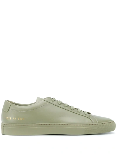 Common Projects Original Achill Trainers In Green Leather