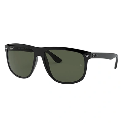 Ray Ban Boyfriend Sunglasses Black Frame Green Lenses Polarized 60-15