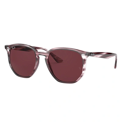 Ray Ban Rb4306 Sunglasses Striped Bordeaux Havana Frame Violet Lenses 54-19
