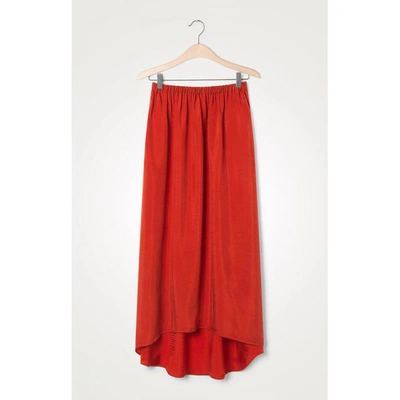 American Vintage Nonogarden High Waist Skirt In Blood Red In Brick Red