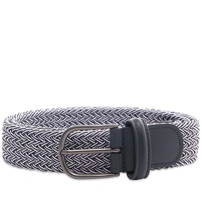 Anderson's Andersons B0667 Woven Textile Belt Navy & White In Blue