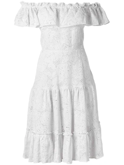 Isolda Off-the-shoulder Dress In White