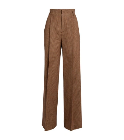Chloé Flared Check Trousers