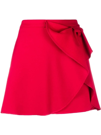 Red Valentino Bow-detail Mini Skirt In Red