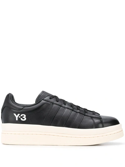 Y-3 Hicho Leather Platform Sneakers In Black
