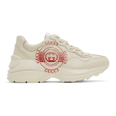 Gucci Rhyton Disk Logo-print Sneakers In Nude | ModeSens