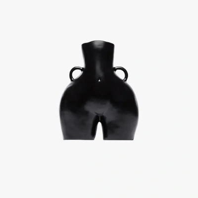 Anissa Kermiche Black Love Handles Earthenware Vase