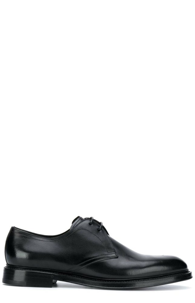 Dolce & Gabbana Black Brushed Leather Brogues In Schwarz