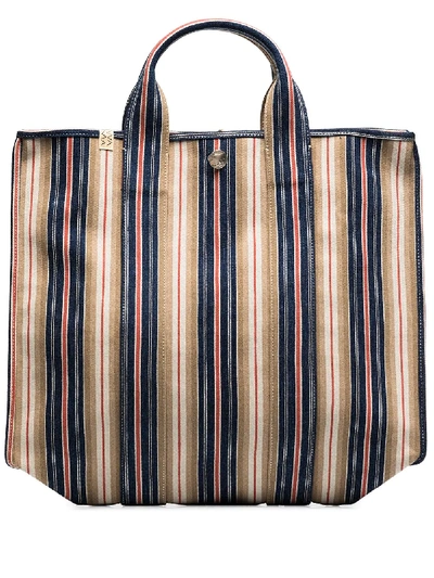 Visvim Multicoloured Striped Cotton Tote Bag