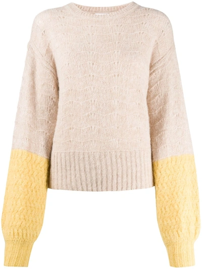 See By Chloé Neutrals Colour Block Wool Sweater
