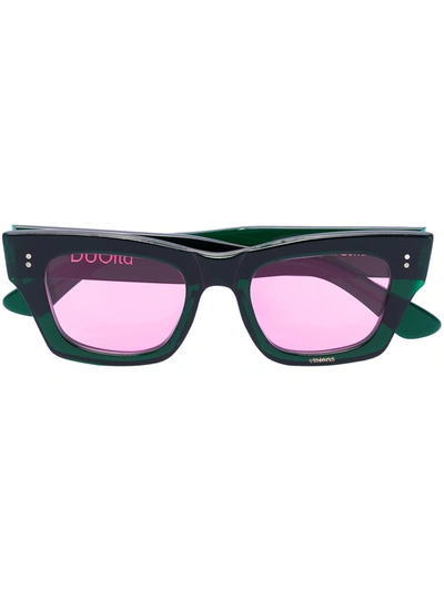 Natasha Zinko Green Square Frame Sunglasses In 绿色