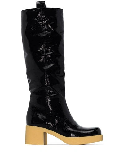 Miu Miu Black 60 Patent Leather Boots