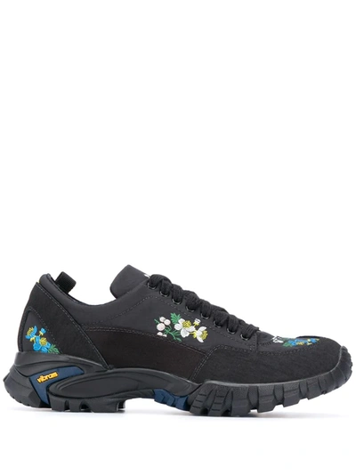 Cecilie Bahnsen Max Floral Embroidered Hiking Trainer In Black