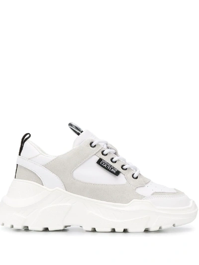 Versace Jeans Couture Women's Shoes Leather Trainers Sneakers In White