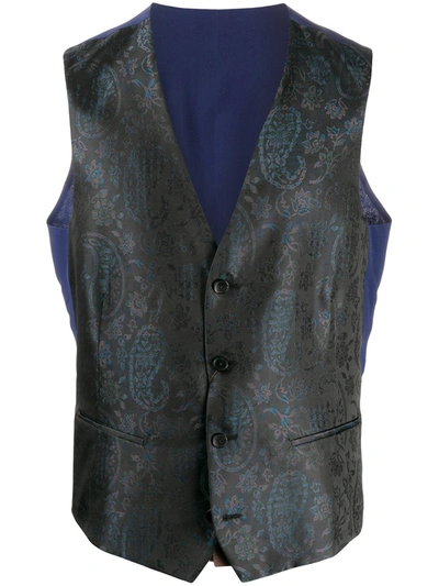 Etro Paisley-jacquard Waistcoat In Blue