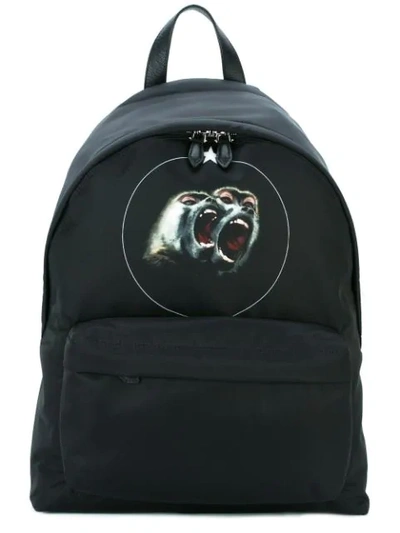 Givenchy Baboon Print Backpack In Black