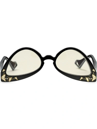 Gucci Inverted Cat-eye Sunglasses In Black