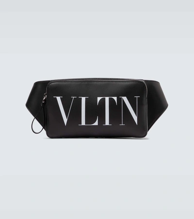 Valentino Garavani Leather Belt Bag With Vltn Logo In Black