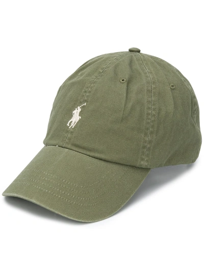 Polo Ralph Lauren Cap In Olive With Contrasting Logo-green
