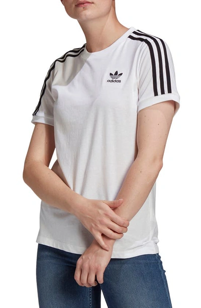 Adidas Originals Adicolor Three Stripe Oversized T-shirt In White