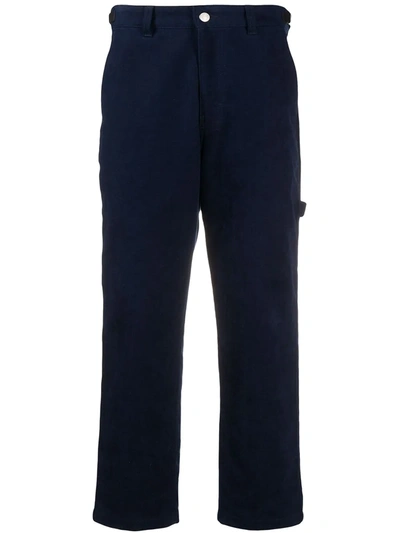 Ami Alexandre Mattiussi Straight Fit Worker Trousers In Blue