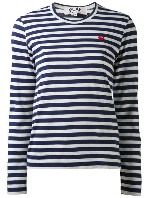 Comme Des Garçons Play Striped Long Sleeve T-shirt | ModeSens