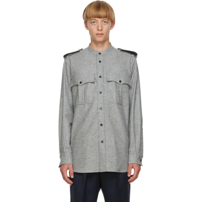 Jil Sander Patch-pocket Wool-blend Flannel Shirt In 029 Antraci