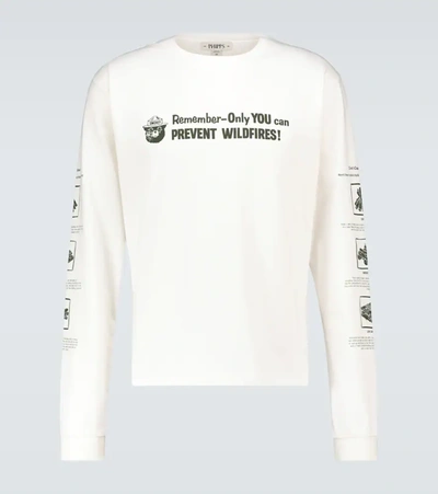 Phipps Smokey Fire Safety Print Organic-cotton T-shirt In White,black