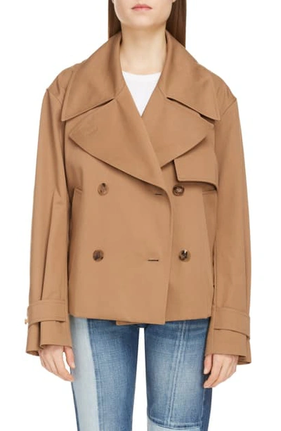 Givenchy Belted Crop Trench In Khaki