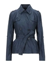 Add Belted Coats In Dark Blue