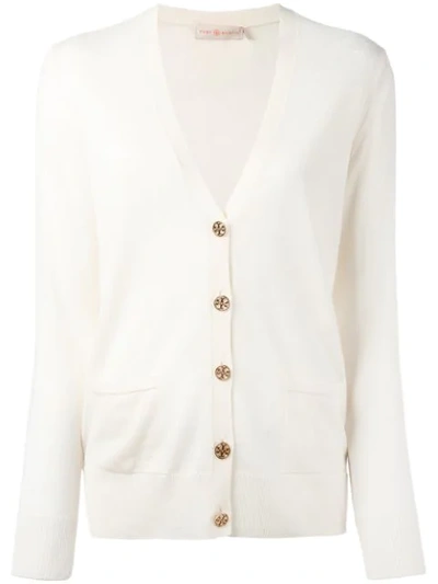 Tory Burch Madeline Merino Wool Cardigan In New Ivory