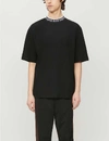 Acne Studios Logo-collar Stretch-jersey T-shirt In Grey