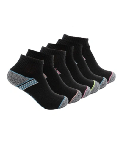 K-swiss Women's Cushioned Court Performance Quarter Socks, 6 Pack In Black