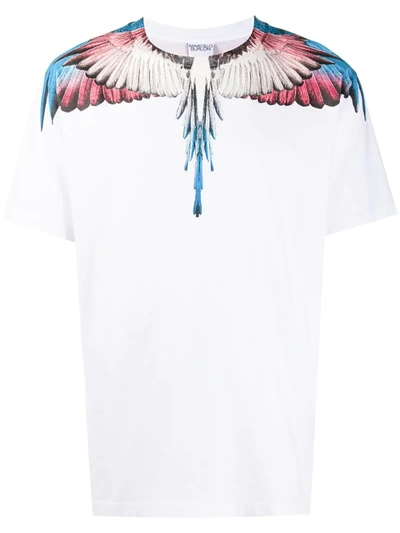 Marcelo Burlon County Of Milan Wings Print Cotton Jersey T-shirt In White