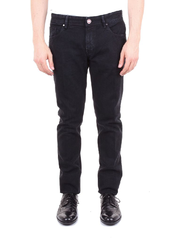 Pt01 Men's Black Cotton Jeans | ModeSens