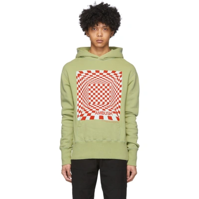 Ambush Illusion-print Hoodie In Green