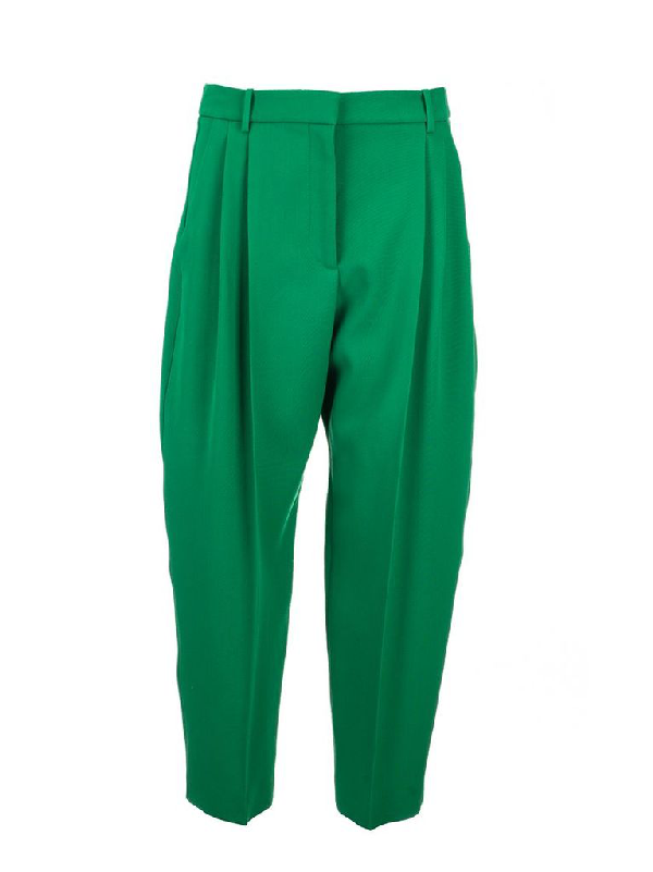 Stella Mccartney Women's Green Wool Pants | ModeSens