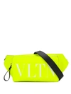 Valentino Garavani Men's Vltn Fluorescent Leather Belt Bag In Yellow